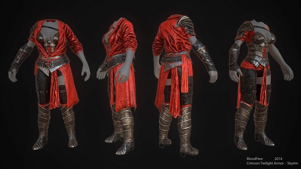 Мод для Skyrim — Темно-красная Сумеречная Броня